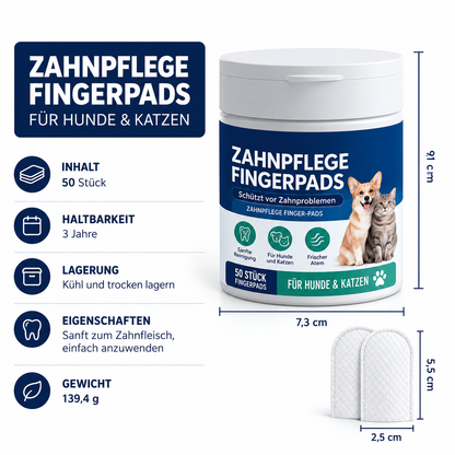 Zahnpflege Fingerpads für Hunde & Katzen - frischer Atem & saubere Zähne